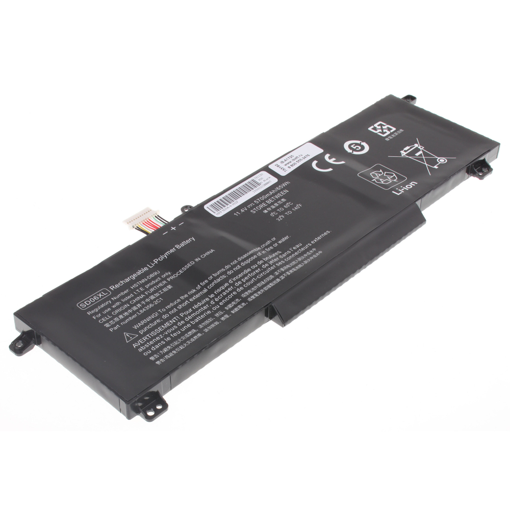 Аккумулятор iBatt 5700mAh для ноутбуков HP Omen 15-ek (L84392-005, SD06XL)