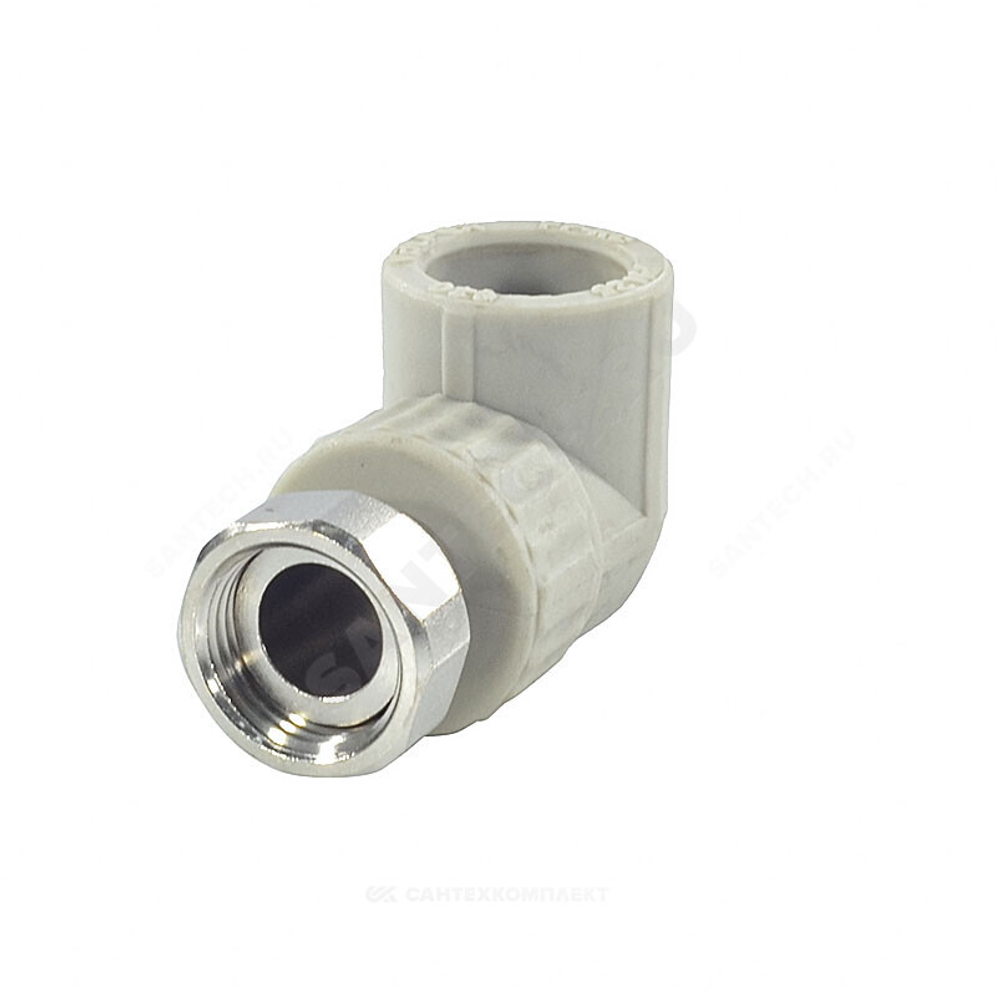 Угольник PP-R комбинированный серый Дн 25х3/4" с накидной гайкой VALFEX 10138025Г