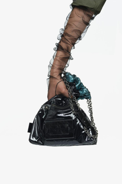 ZARA X JOHN GALLIANO МАЛЕНЬКАЯ КОЖАНАЯ СУМКА TRI-CHIC — LIMITED EDITION, ЗЕЛЕНЫЙ