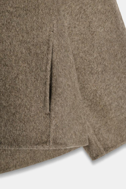 ZARA КОРОТКОЕ ШЕРСТЯНОЕ ПАЛЬТО — ZW COLLECTION, СЕРОВАТО-КОРИЧНЕВЫЙ