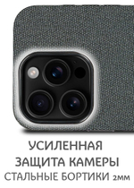 Дизайнерский чехол для IPHONE 16 PRO MAX с мягкой тканевой поверхностью
