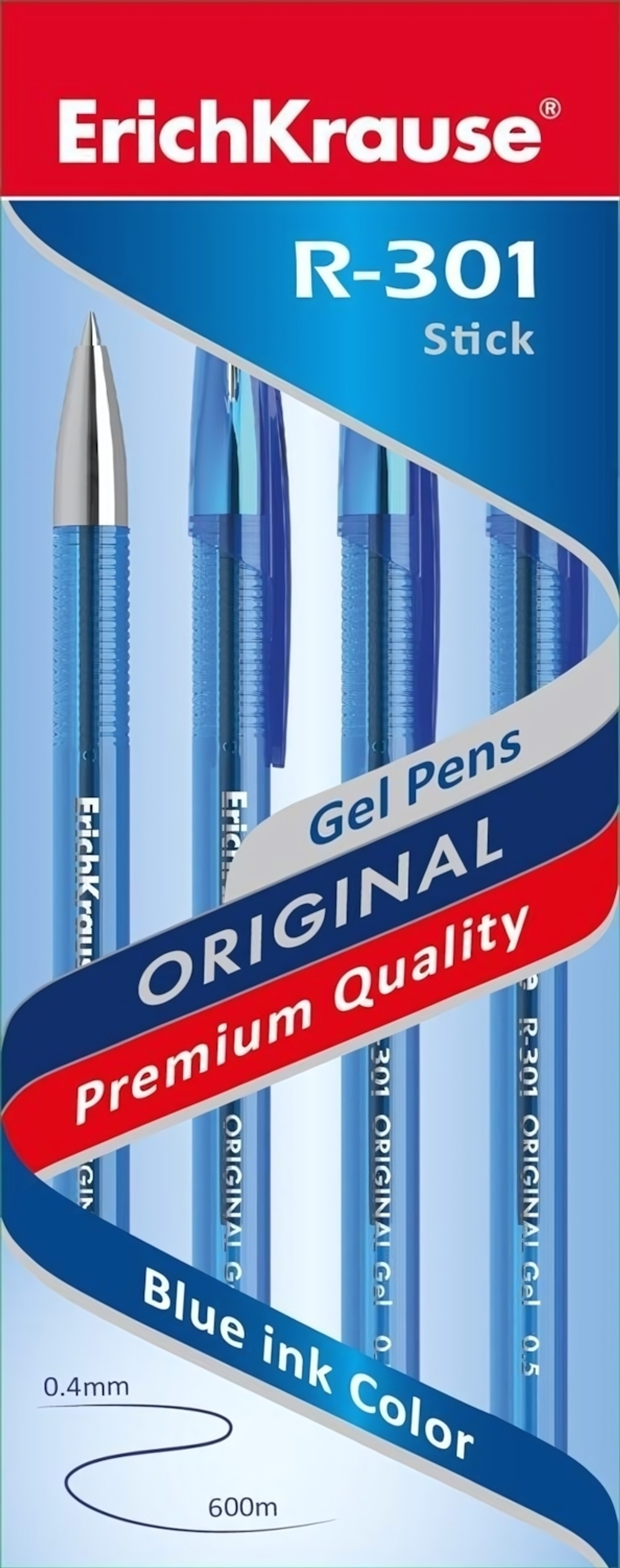 Ручка гелевая 0,5 мм, синяя "ORIGINAL Gel R-301" (ErichKrause)