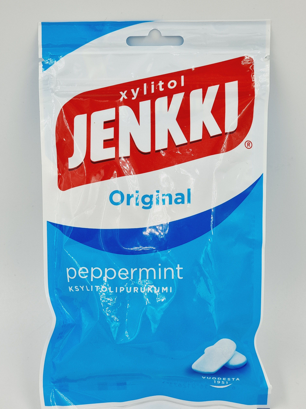 Жевательная резинка Jenkki Original Peppermint с ксилитом 100 г (из Финляндии)