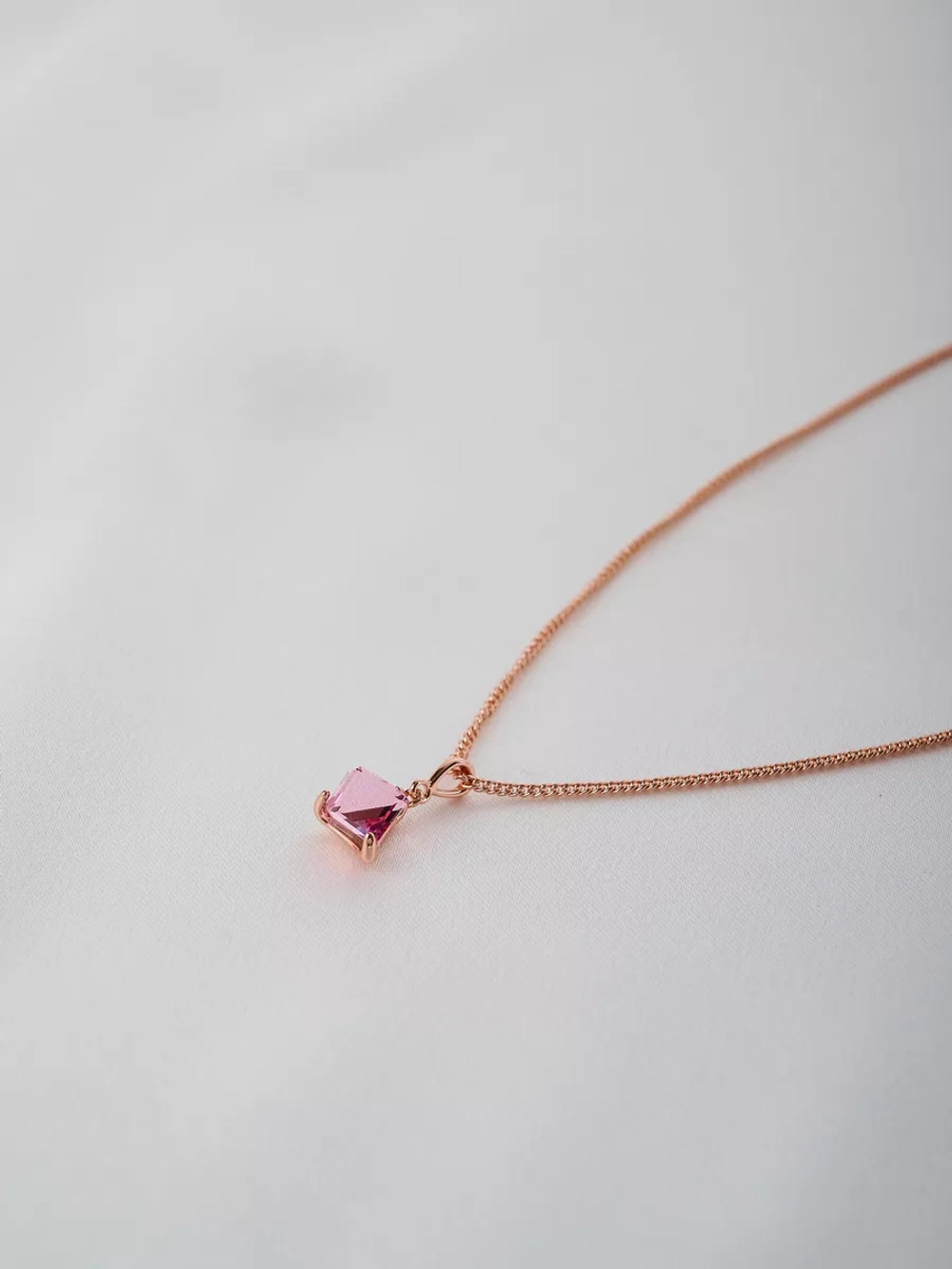 Кулон-кубик Миражи с розовым кристаллом Swarovski