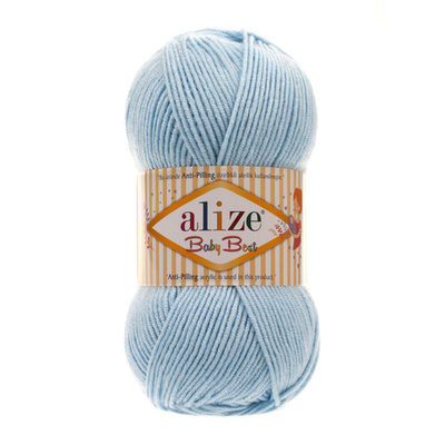 Пряжа Alize (Ализе) Baby Best / уп.5 мот. по 100 г, 240м, 040 голубой A