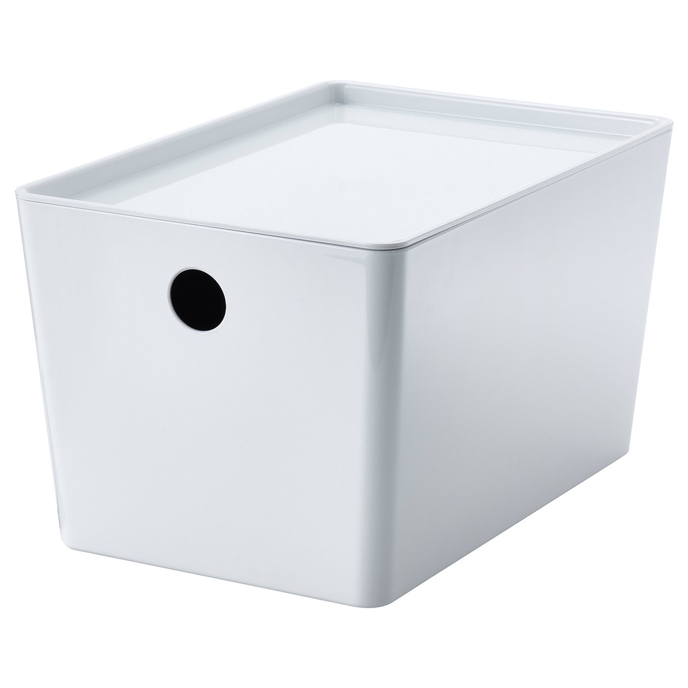 IKEA KUGGIS  (ИКЕА КУГГИС)  -  Контейнер с крышкой - белый 18x26x15 см