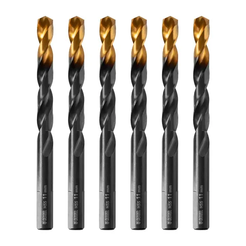 Сверло по металлу, 11 мм, HSS-Tin, Golden Tip, 6 шт. Denzel