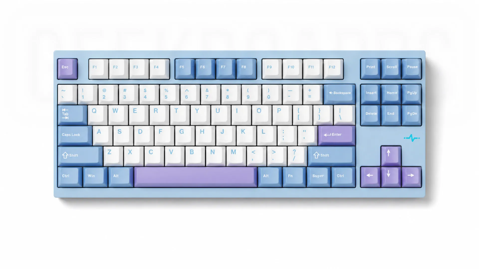 Wobkey Crush 80 Reboot Pro Blue, механическая клавиатура на белом фоне
