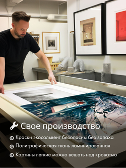 Картина Гнев под дождем на стену 50x70см 2шт., на деревянном подрамнике