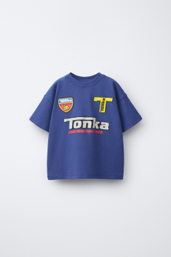 ZARA ФУТБОЛКА С ПРИНТОМ TONKA®, ЯРКО-СИНИЙ