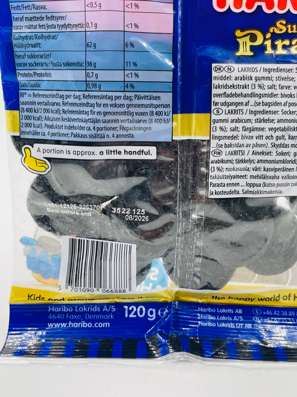 HARIBO Лакричные жевательные конфеты-монетки Super Piratos, 120 г (Дания)