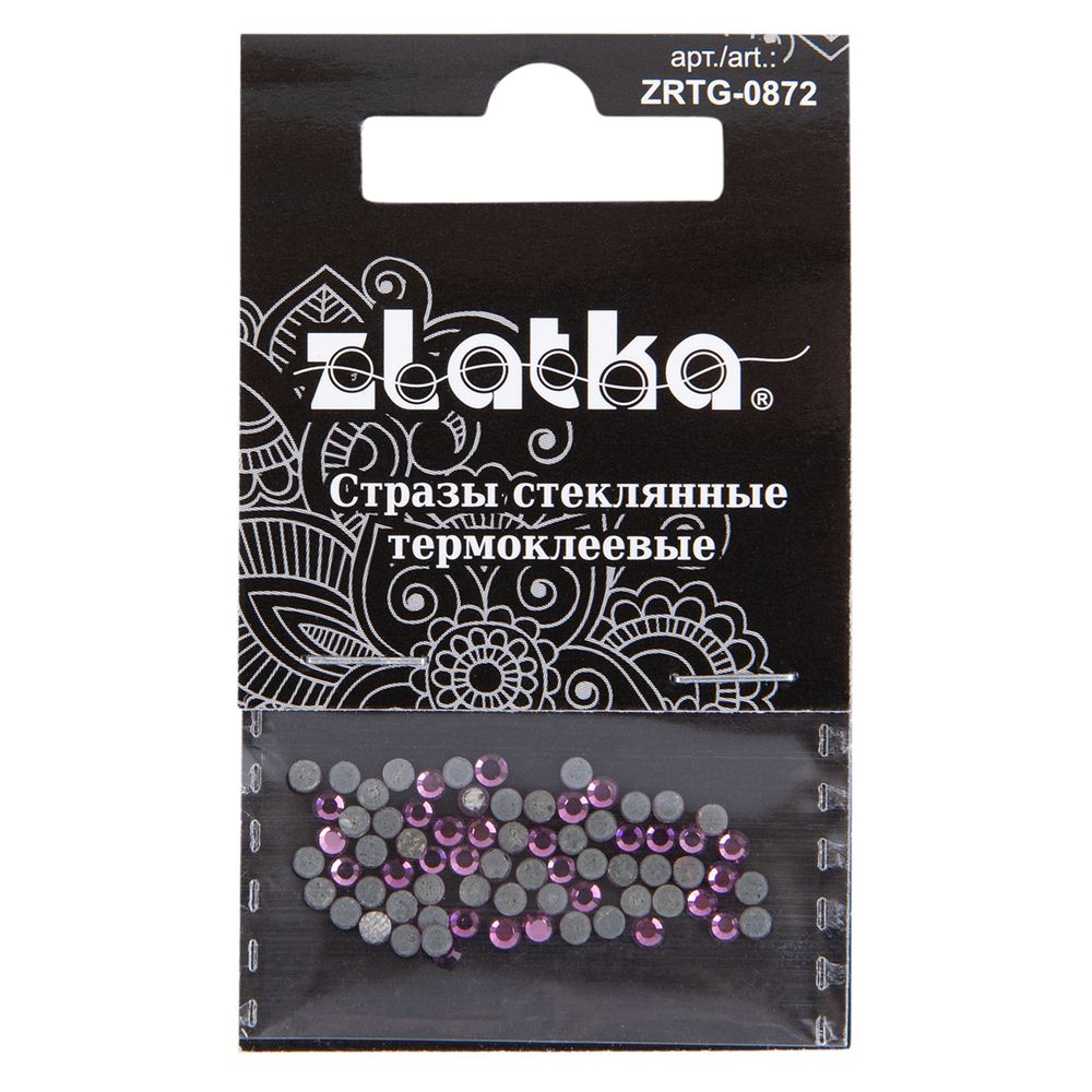 Стразы клеевые стекло 2.4 мм, 360 шт, SS08 №26 сиреневый (Amethyst), Zlatka ZRTG-0872