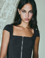 Женский топ на молнии с короткими рукавами - BERSHKA