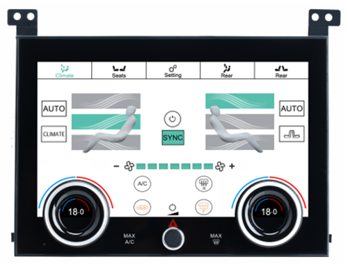 Сенсорная панель климата Range Rover Sport 2013-2017 - LCD/ЖК экран 10" без отверстия под CD с функцией CarPlay
