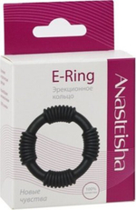 Эрекционное силиконовое кольцо на пенис E-Ring (Цвет: черный)