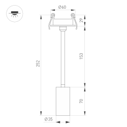 Светильник LGD-PERISCOPE-R35-6W Day4000 (WH, 24 deg, 230V) (Arlight, IP40 Металл, 5 лет) 045199
