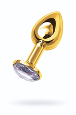 Анальная втулка с кристаллом Small Gold белый 7,5 см