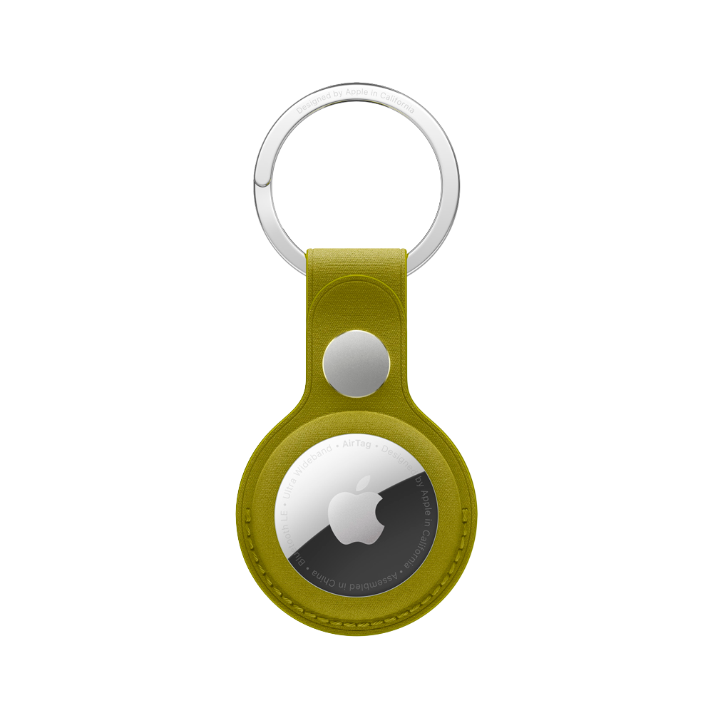 Тканевый брелок с заводным кольцом Apple FineWoven Key Ring для AirTag, Chartreuse (Зеленый)