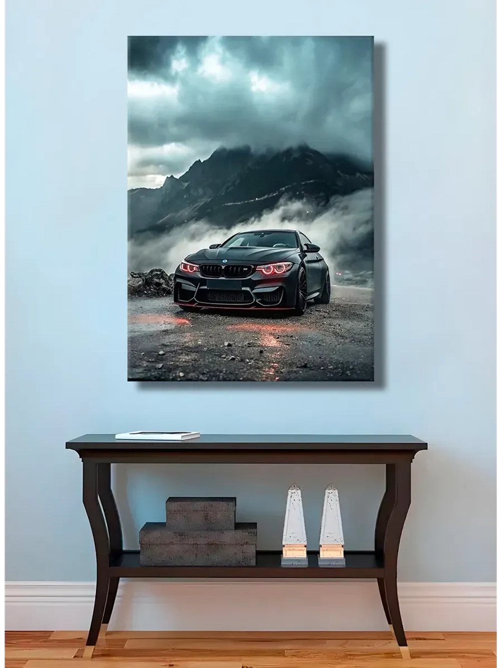 Картина BMW в тумане интерьерная 30х40см 1шт.