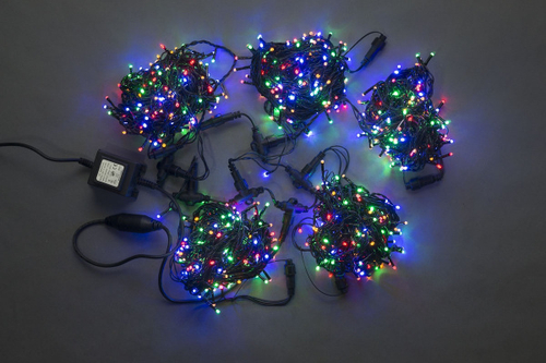 LED-PLS-200*5-20M*5-24V-M/BL (20) 5 нит., мульти на черном проводе с 230V/24V/80W трансф  NEW 2017