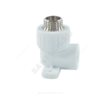 Угольник PP-R комбинированный белый Дн 20х1/2" НР с креплением VALFEX 10121020