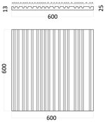 Гипсовая 3d панель BARCODE квадрат 600 мм - цена за шт.