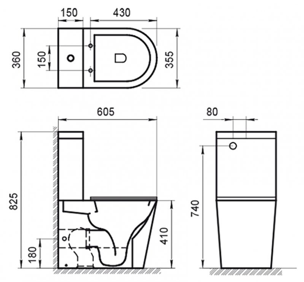 Унитаз-компакт безободковый BelBagno Flay-R BB2149CPR