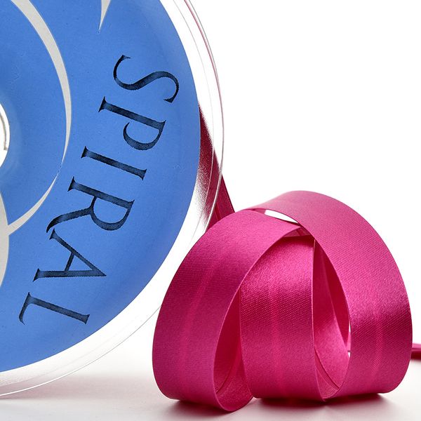 Косая бейка атласная 20 мм / 25 метров, 82 пурпурный, Safisa (Spiral)