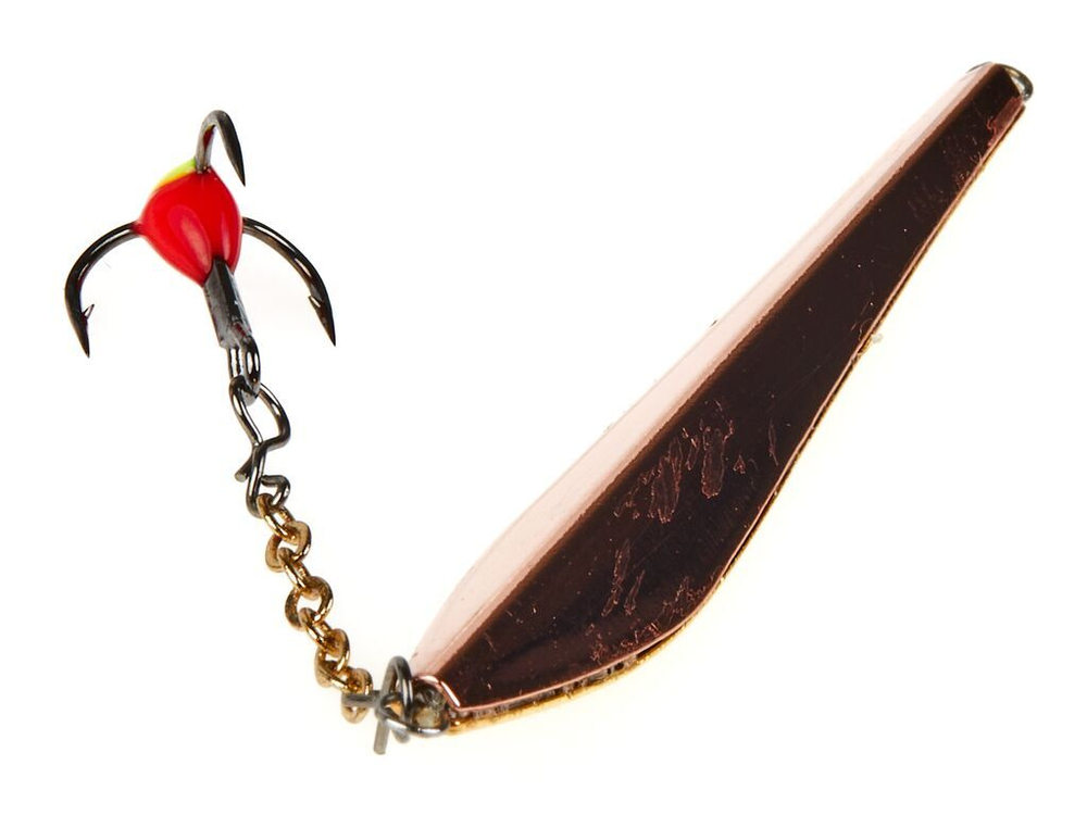 Блесна вертикальная зимняя LUCKY JOHN Double Blade (цепочка, тройник), 50 мм, GC