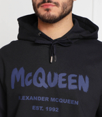 Худи graffiti prt Alexander McQueen - темно-синий(688715 QUZ81)