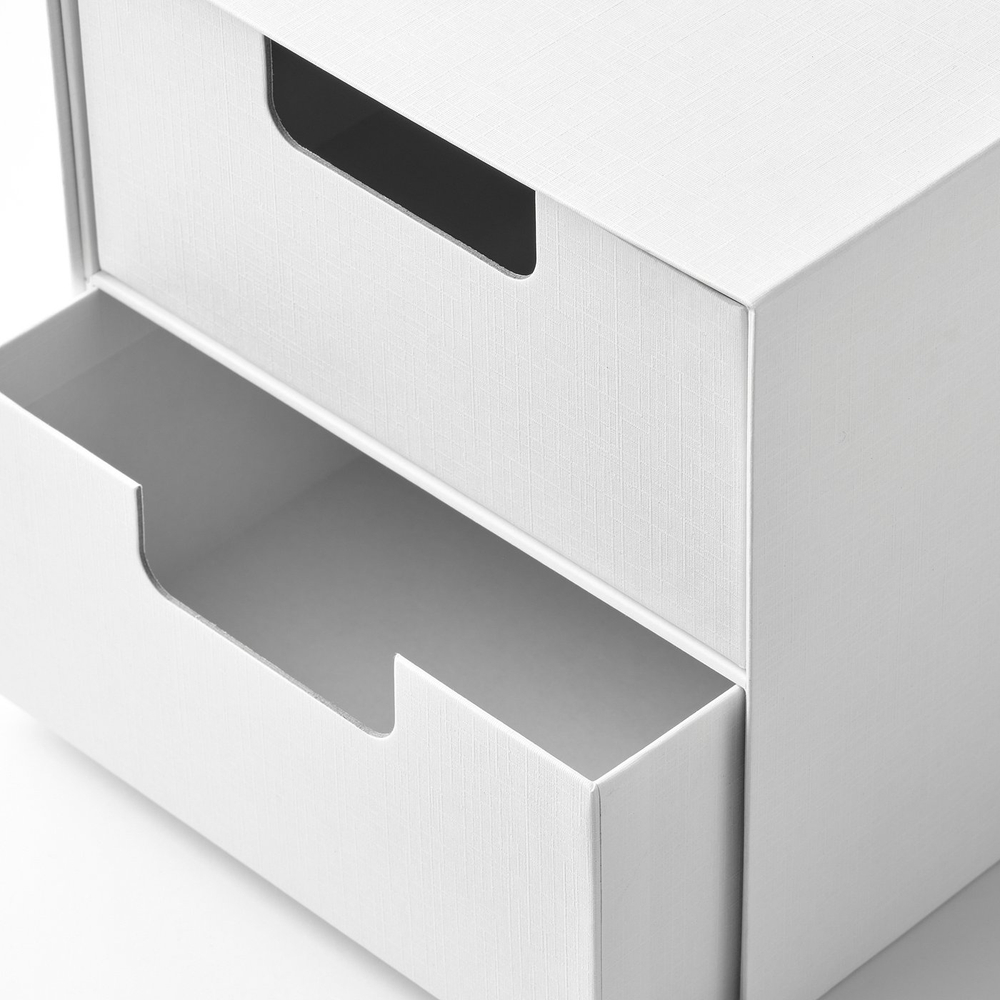 IKEA FJÄDERHARV  (ИКЕА ФЙЭДЕРХАРВ)  -  Мини-комод, 2 ящика - белый 16x25 см