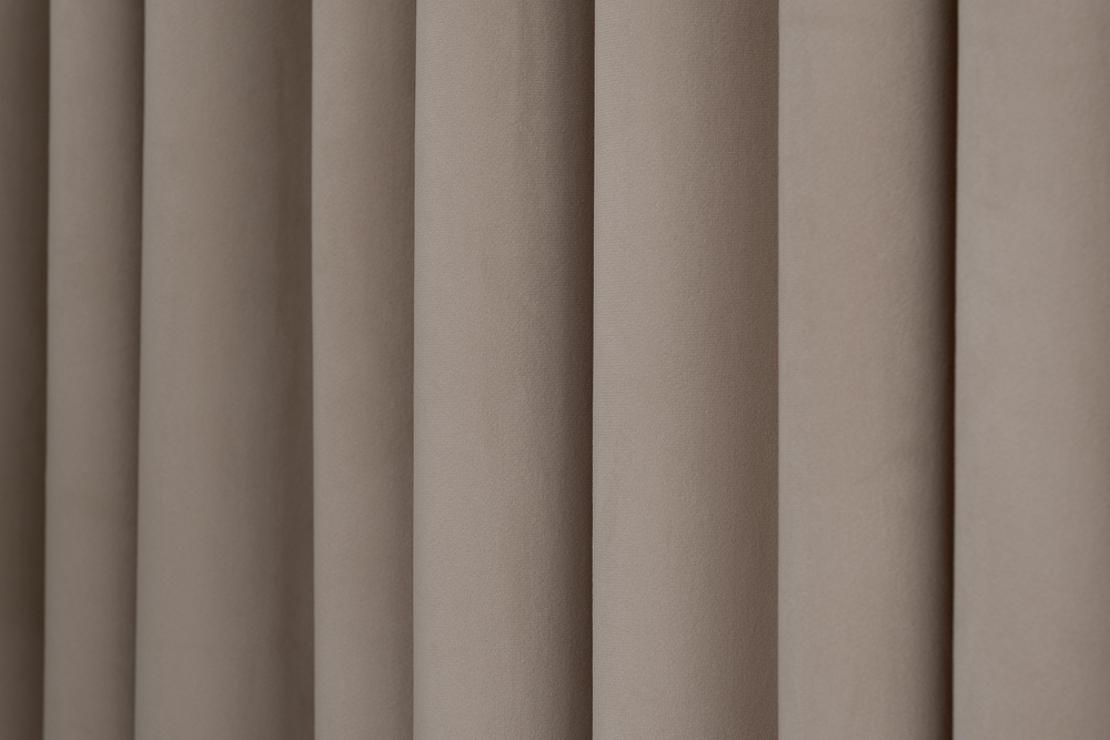 Ткань Портьера 275x260 Garda Decor Silkу 5 бежевая на подкладе Бежевый