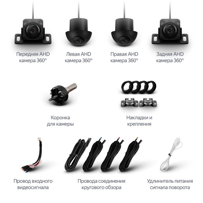 Комплект AHD камер 1080P для кругового обзора 360 Teyes CC3-2K-360 и CC4