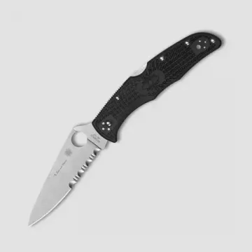 Складной нож Spyderco Endura 4 Lightweight Thin Blue Line 10FPSBKBL c клинком из стали VG-10, рукоять FRN