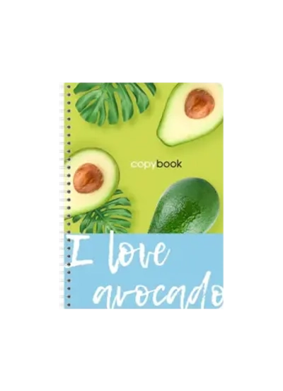 Тетрадь 80 л. кл. гребень, Lamark I love avocado, карт. обложка, полноцв. печать, выборочный Уф-лак