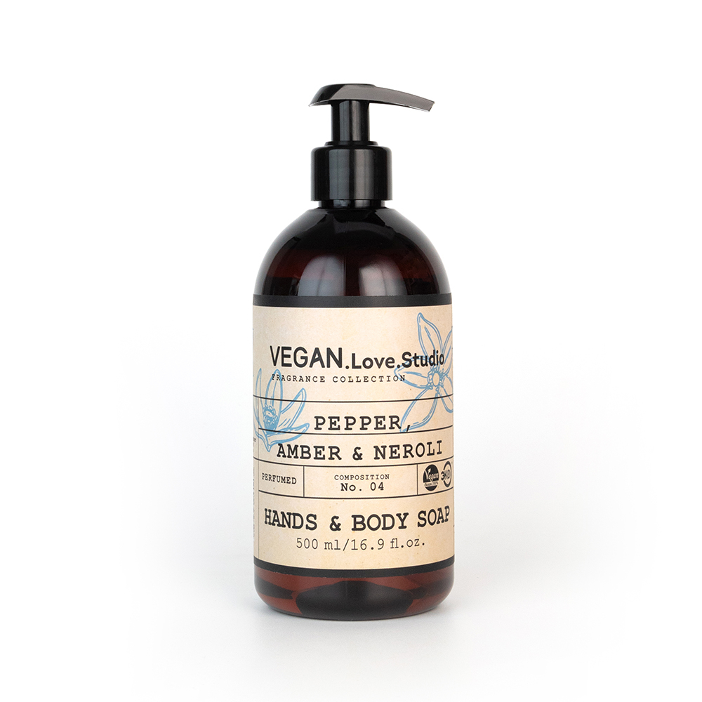 Мыло жидкое парфюмированное для рук и тела VEGAN.Love.Studio "Pepper, Amber, Neroli", 500 мл