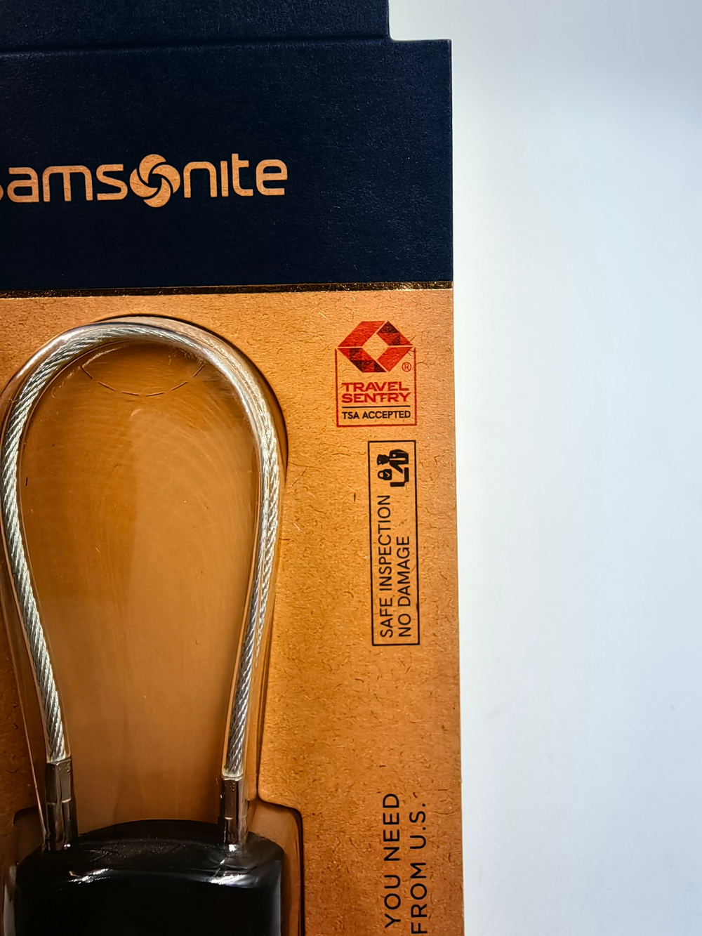 Samsonite Багажный замок-тросик кодовый Cablelock 3Dial TSA, Черный, 1 шт