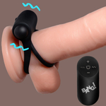 Черное эрекционное виброкольцо 28X Remote Control Vibrating Cock Ring & Bullet (Цвет: черный)