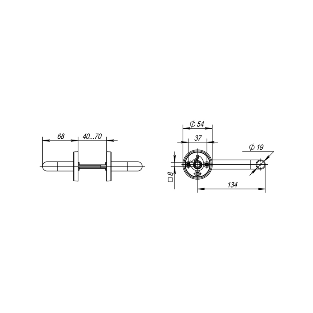 Ручка Fuaro (Фуаро) раздельная R.DSS201-0203/19 (8х110 мм) (INOX 201) BLACK