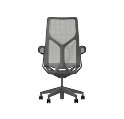 Кресло Herman Miller Cosm, высокая спинка, цвет Carbon, подлокотники «лепестки» (Leaf)