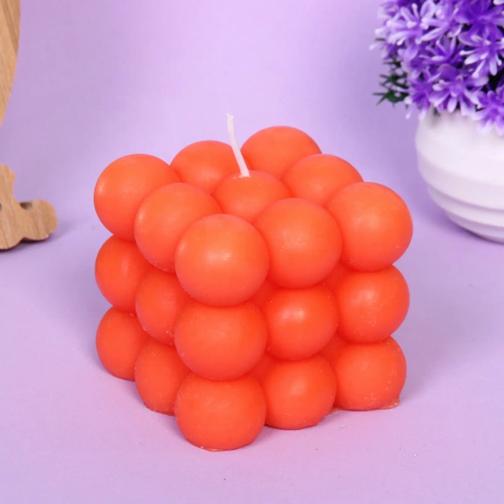Свеча «Bubble cube» 7 см, Персик