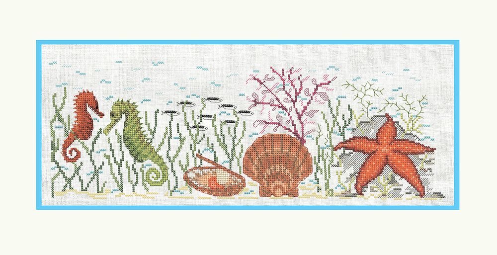 Набор для вышивания нитками Le Bonheur des Dames Crustaceans (Моллюски), 34х12 см Набор для вышивания нитками Le Bonheur des Dames Crustaceans (Моллюски), 34х12 см