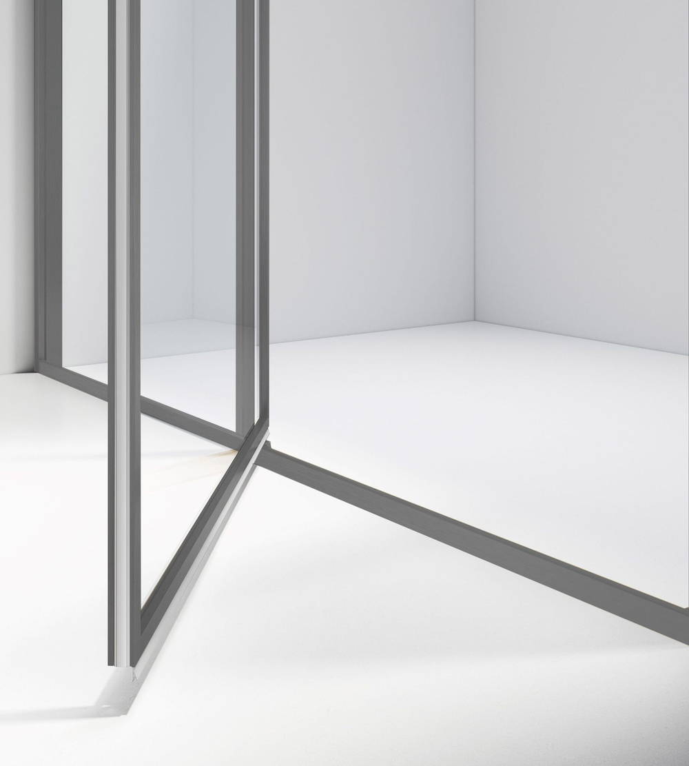 Душевой уголок Слим 8мм (Slim 8mm) VSR-4SLP9012CLGM, 1200*900, вороненая сталь, стекло прозрачное,