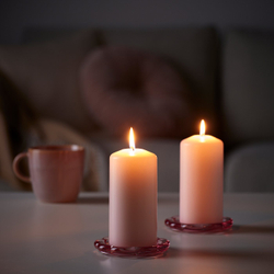 IKEA DAGLIGEN  (ИКЕА ДАГЛИГЕН)  -  Свеча столб без запаха - светло-розовый 14 см 40 ч