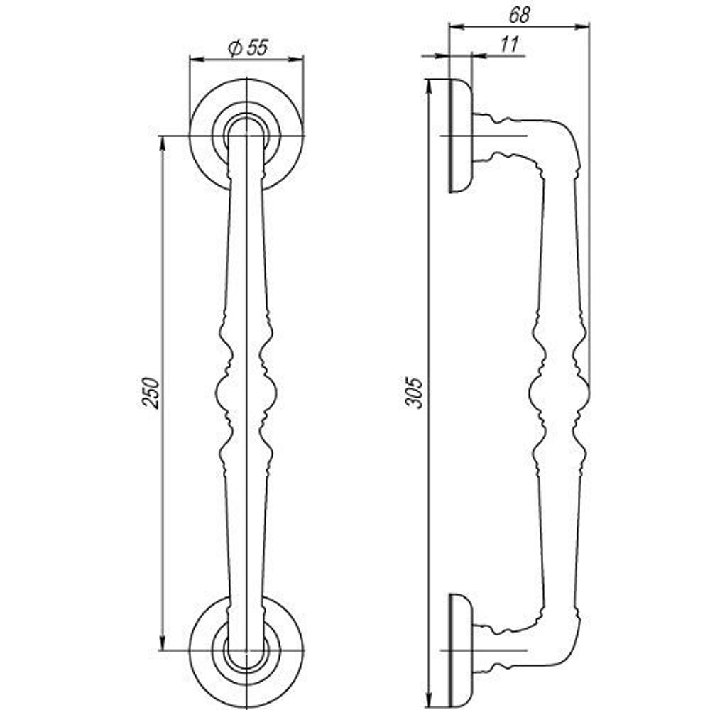 Ручка-скоба PALAZZO PULL SM MAB-6 темная бронза 1шт. /35297/