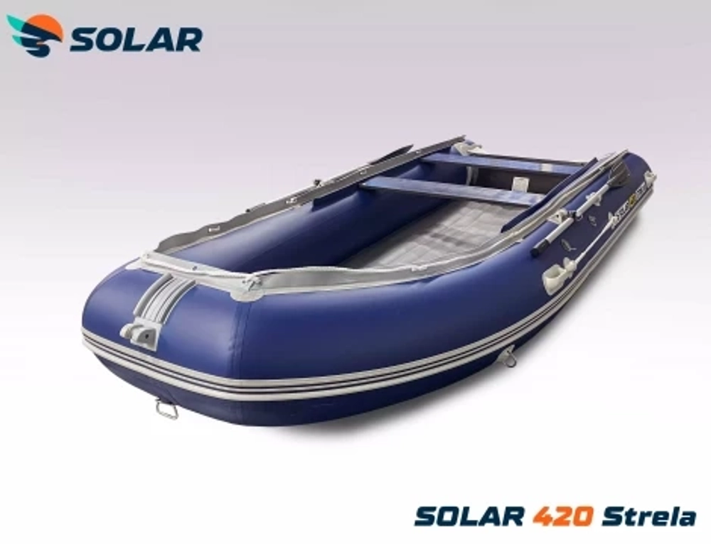 Лодка надувная моторная solar-420 strela jet tunnel