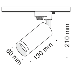 Трековый светильник Technical TR004-1-GU10-B