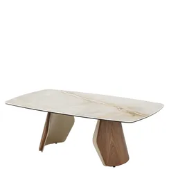 Журнальный столик Shelf, 120х70х43см, глянцевая керамика Toscane, натуральный шпон ореха