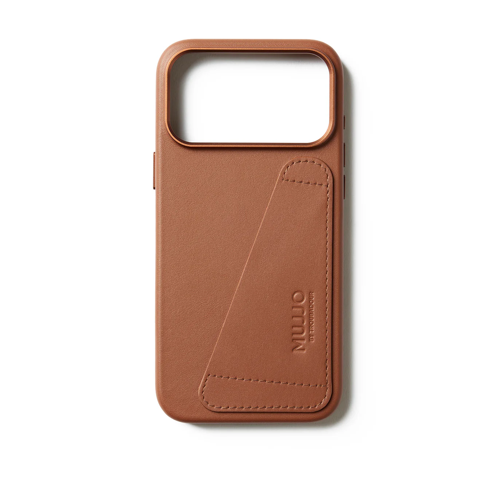 Кожаный чехол Mujjo Wallet Leather Case с карманом для карт для iPhone 17 Pro Max Tan