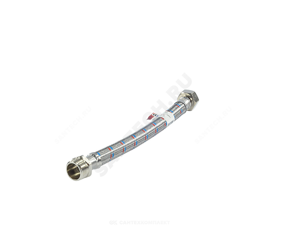 Подводка гибкая для воды нержавеющая оплетка ГИГАНТ 3/4" г-ш L=1.2м AQUALINE 04960